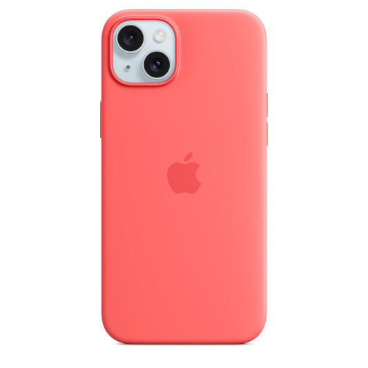 iPhone 15 Plus Silikon Case mit MagSafe – Guave