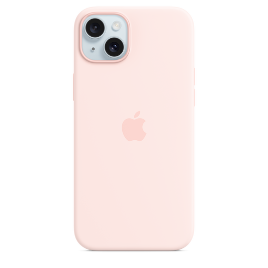 iPhone 15 Plus Silikon Case mit MagSafe – Hellrosa