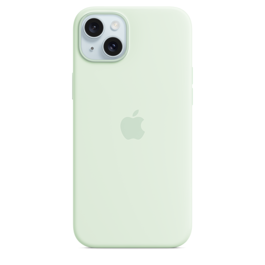 iPhone 15 Plus Silikon Case mit MagSafe – Soft Mint