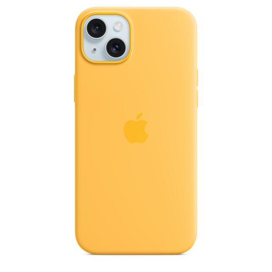 iPhone 15 Plus Silikon Case mit MagSafe – Sonnenschein
