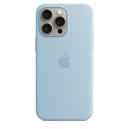 iPhone 15 Pro Max Silikon Case mit MagSafe – Hellblau