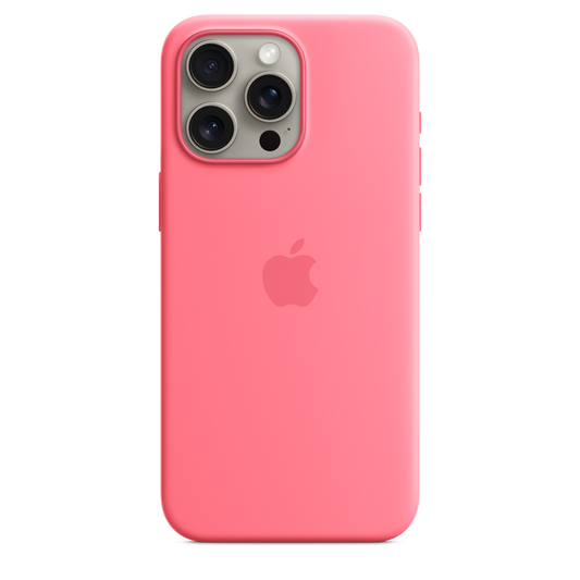 iPhone 15 Pro Max Silikon Case mit MagSafe - Pink