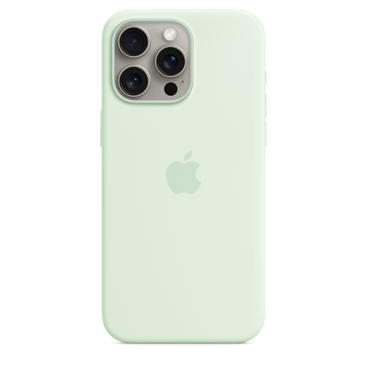 iPhone 15 Pro Max Silikon Case mit MagSafe – Soft Mint