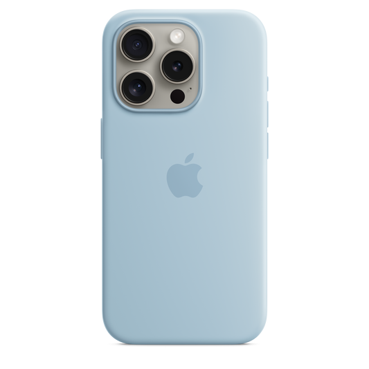 iPhone 15 Pro Silikon Case mit MagSafe – Hellblau