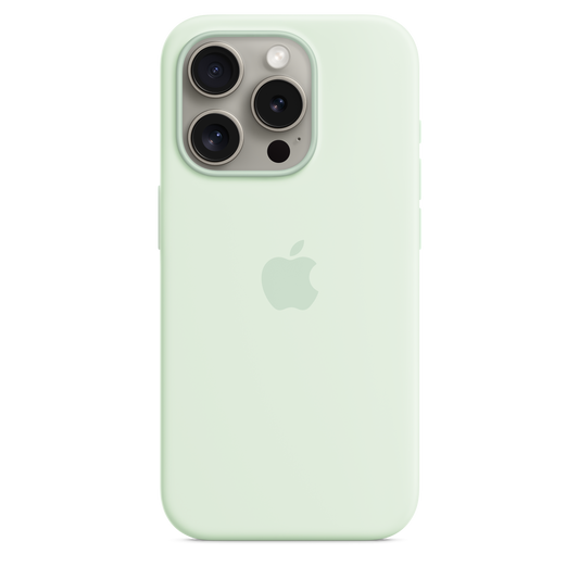 iPhone 15 Pro Silikon Case mit MagSafe – Soft Mint