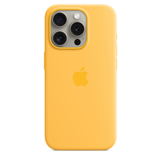 iPhone 15 Pro Silikon Case mit MagSafe – Sonnengelb