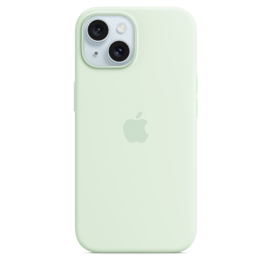 iPhone 15 Silikon Case mit MagSafe – Soft Mint