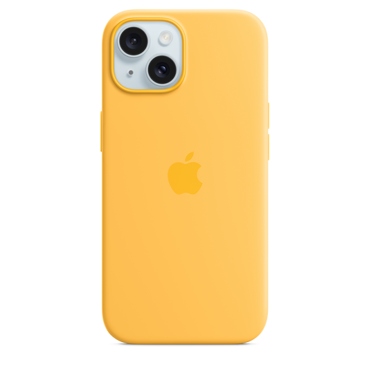 iPhone 15 Silikon Case mit MagSafe – Sunshine