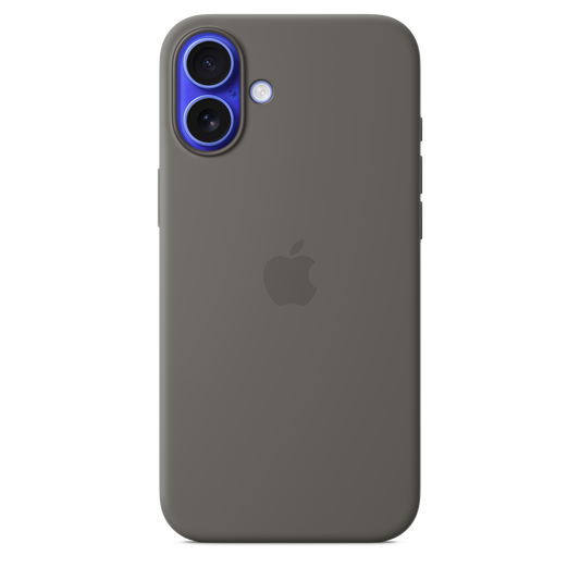 iPhone 16 Plus Silikon Case mit MagSafe – Steingrau