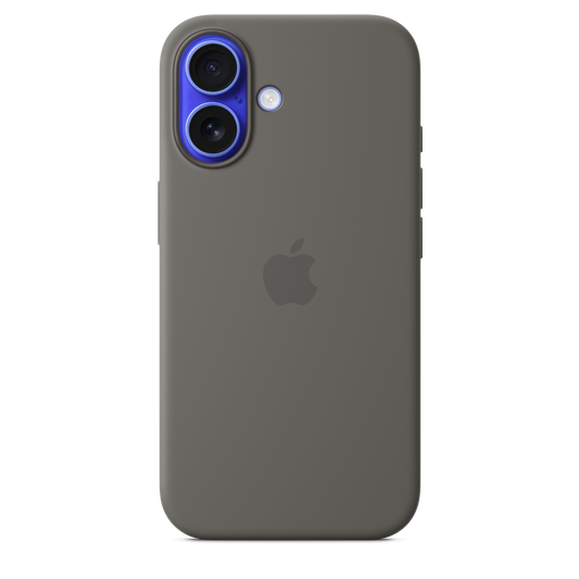 iPhone 16 Silikon Case mit MagSafe – Steingrau